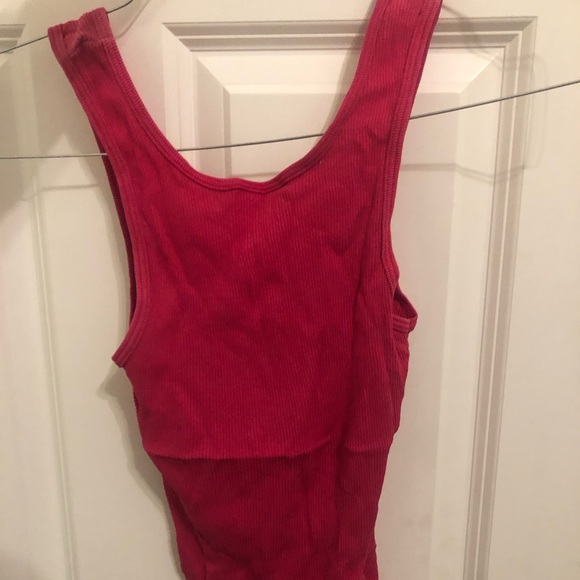 Hot Pink Cropped Tank Top - Picture 2 of 3